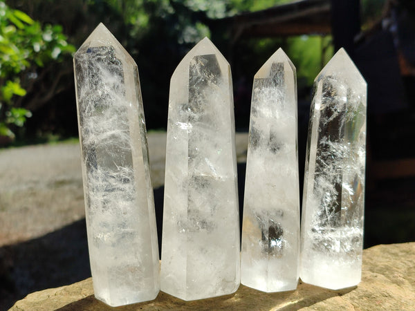 Polished Clear Quartz Crystals x 6 From Madagascar