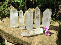 Polished Clear Quartz Crystals x 6 From Madagascar