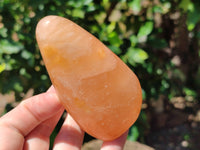 Polished Orange Twist Calcite Standing Free Forms x 2 From Madagascar