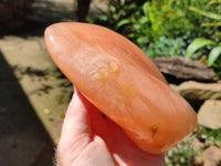 Polished Orange Twist Calcite Standing Free Forms x 2 From Madagascar