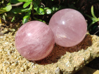 Polished Rose Quartz Spheres x 3 From Ambatondrazaka, Madagascar