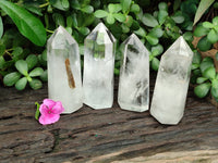 Polished Clear Quartz Crystals x 4 From Madagascar