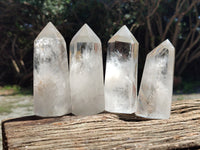 Polished Clear Quartz Crystals x 4 From Madagascar