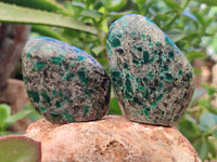 Polished Rare Emerald Mica In Matrix Standing Free Forms x 12 From Mutoko, Zimbabwe