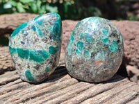 Polished Rare Emerald Mica In Matrix Standing Free Forms x 12 From Mutoko, Zimbabwe