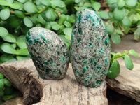 Polished Rare Emerald Mica In Matrix Standing Free Forms x 12 From Mutoko, Zimbabwe