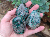 Polished Rare Emerald Mica In Matrix Standing Free Forms x 12 From Mutoko, Zimbabwe