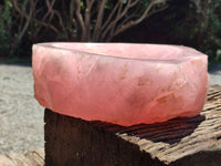 Polished Rose Quartz Bowl x 1 From Madagascar