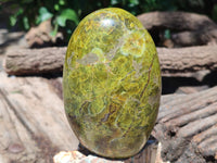 Polished Green Opal Standing Free Forms x 3 From Antsirabe, Madagascar