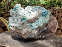 Natural Kaolinite Coated Dolomite On Dioptase Specimen x 1 From Congo