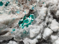 Natural Kaolinite Coated Dolomite On Dioptase Specimen x 1 From Congo