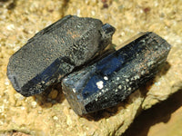 Natural Schorl Black Tourmaline Specimens x 6 From Erongo, Namibia