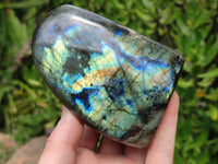 Polished Labradorite Standing Free Forms x 3 From Tulear, Madagascar