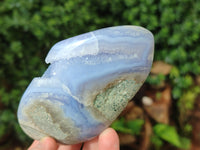 Polished Blue Lace Agate Standing Free Forms x 4 From Malawi