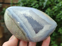 Polished Blue Lace Agate Standing Free Forms x 4 From Malawi