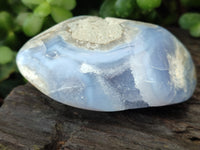 Polished Blue Lace Agate Standing Free Forms x 4 From Malawi