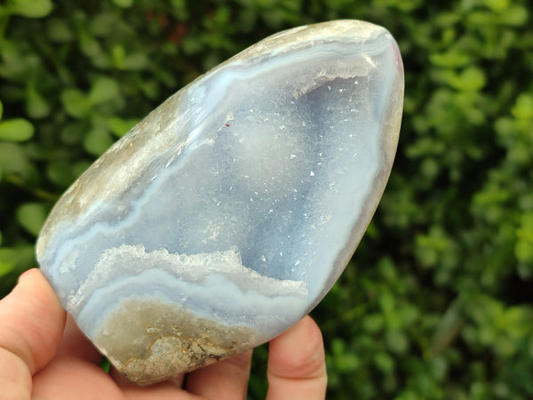 Polished Blue Lace Agate Standing Free Forms x 4 From Malawi