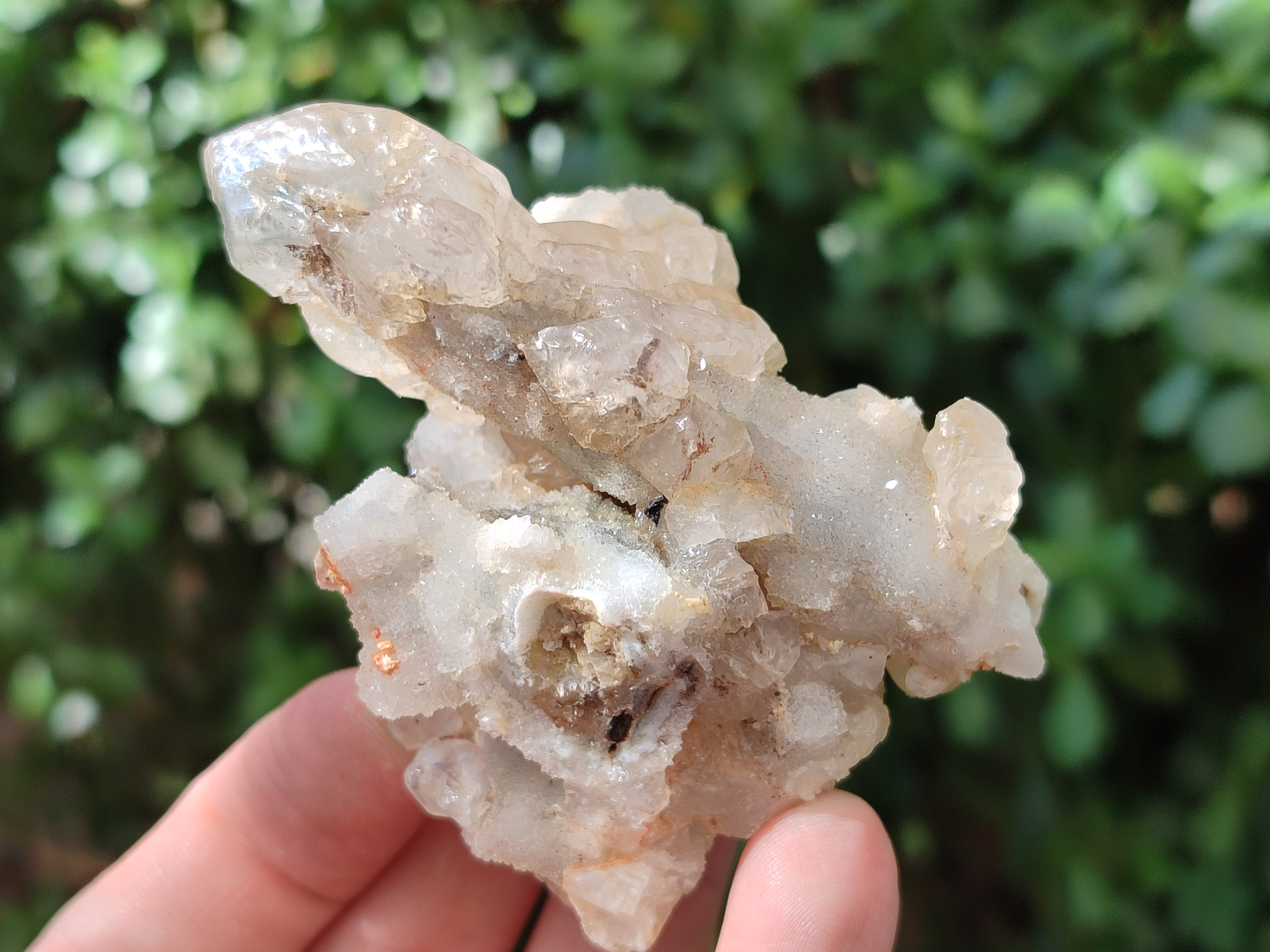 Natural Drusy Quartz Coated Calcite Pseudomorph Specimens x 6 From Alberts Mountain, Lesotho