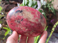 Polished Rhodonite Palm Stones x 3 From Zimbabwe