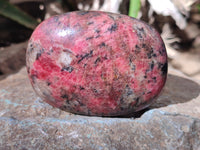 Polished Rhodonite Palm Stones x 3 From Zimbabwe