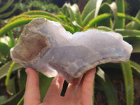 Natural Blue Lace Agate Geode Specimens x 2 From Nsanje, Malawi