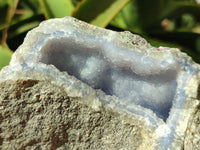 Natural Blue Lace Agate Geode Specimens x 2 From Nsanje, Malawi