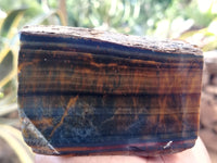 Polished On One Side Tiger's Eye Slabs x 2 From Prieska, South Africa