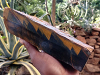 Polished On One Side Tiger's Eye Slabs x 2 From Prieska, South Africa