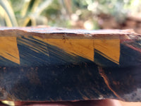 Polished On One Side Tiger's Eye Slabs x 2 From Prieska, South Africa