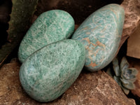 Polished Amazonite Standing Free Forms x 12 from Madagascar