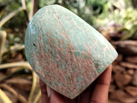 Polished Amazonite Standing Free Forms x 12 from Madagascar