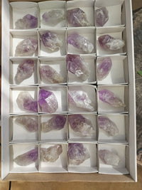 Natural Jacaranda Amethyst Single Quartz Crystals x 24 from Mumbwa, Zambia