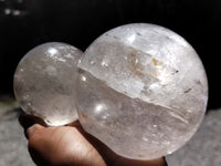 Polished Quartz Crystal Balls x 2 From Madagascar