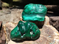 Polished Flower Banded Malachite Free Forms x 6 From Congo