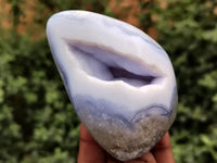 Polished Blue Lace Agate Geodes x 6 From Nsanje, Malawi