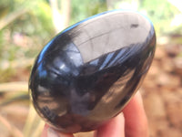 Polished Black Basalt Gemstone Eggs x 6 From Madagascar