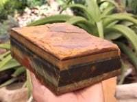 Polished On One Side Tiger's Eye Slabs x 2 From Prieska, South Africa