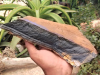 Polished On One Side Tiger's Eye Slabs x 2 From Prieska, South Africa