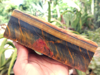 Polished On One Side Tiger's Eye Slabs x 2 From Prieska, South Africa