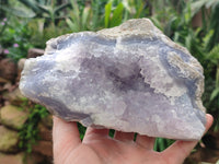 Natural Blue Lace Agate Geode Specimens x 2 From Nsanje, Malawi