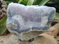 Natural Blue Lace Agate Geode Specimens x 2 From Nsanje, Malawi