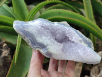 Natural Blue Lace Agate Geode Specimens x 2 From Nsanje, Malawi