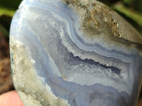 Polished Blue Lace Agate Geodes x 6 From Nsanje, Malawi