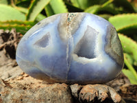 Polished Blue Lace Agate Geodes x 6 From Nsanje, Malawi