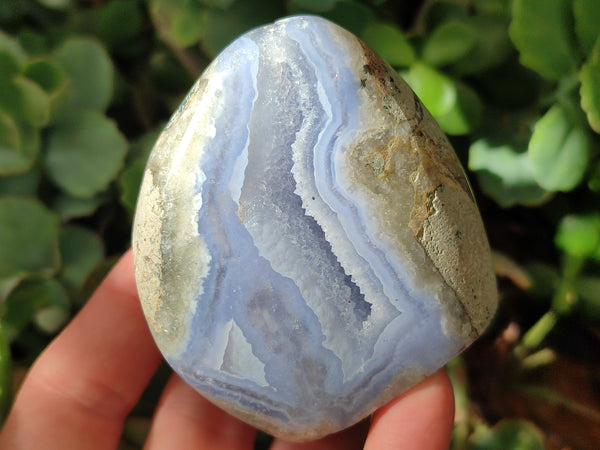 Polished Blue Lace Agate Geodes x 6 From Nsanje, Malawi