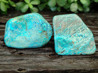 Polished Shattuckite With Azurite and Chrysocolla Free Forms x 12 From Congo