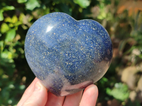 Polished Lazulite Gemstone Hearts x 4 From Madagascar