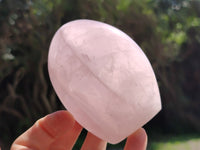 Polished Rose Quartz Standing Free Forms x 3 From Madagascar