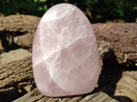 Polished Rose Quartz Standing Free Forms x 3 From Madagascar