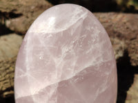 Polished Rose Quartz Standing Free Forms x 3 From Madagascar